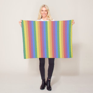 Pride Patterns   Rainbow Checkers Fleece Blanket