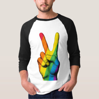 Pride Peace Hand Sign Raglan Tee – Wear Your Pride