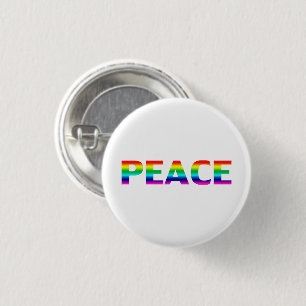 Pride Peace lgbt lgbtq queer gay rainbow white 3 Cm Round Badge