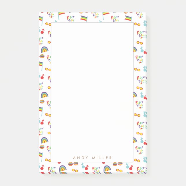 Pride Peace Love Post-it Notes (Front)