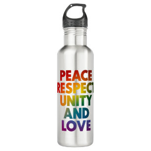 Pride Peace Respect Unity And Love  710 Ml Water Bottle