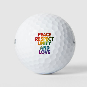Pride Peace Respect Unity And Love  Golf Balls
