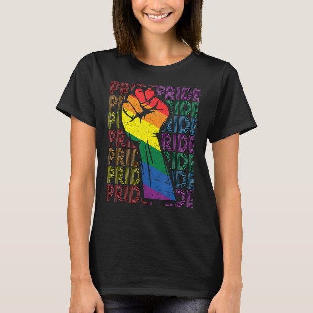 Pride Power Fist Lgbt Month Gay Lesbian Transgende T-Shirt (Front)