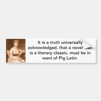 Pride & Prejudice Bumper Sticker