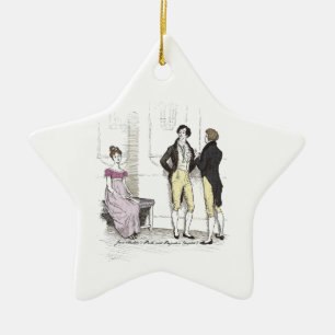 Pride & Prejudice Elizabeth Slighted by Mr. Darcy Ceramic Ornament