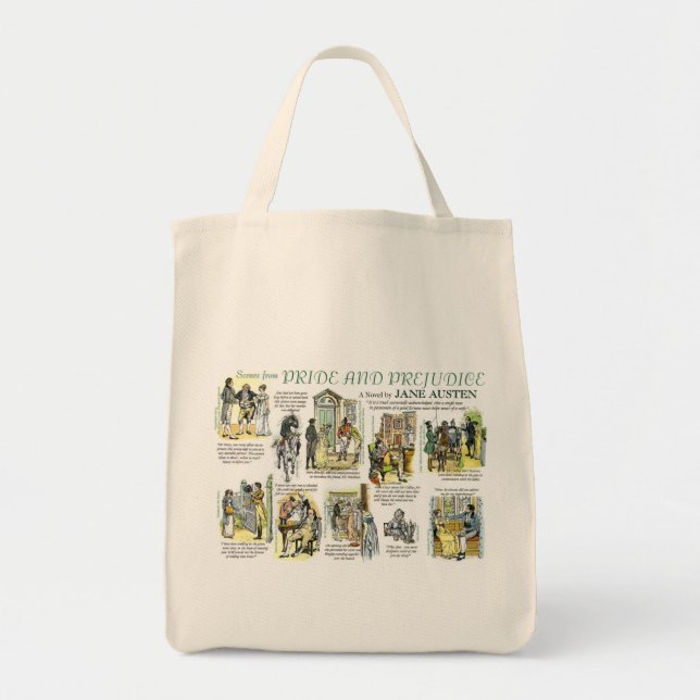 Pride & Prejudice Grocery Tote Bag (Front)