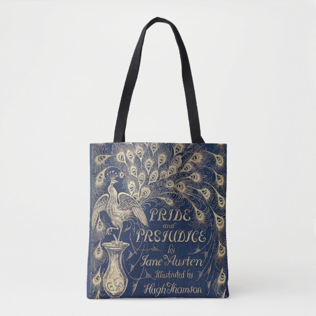 Pride & Prejudice Peacock All Over Tote Bag (Front)
