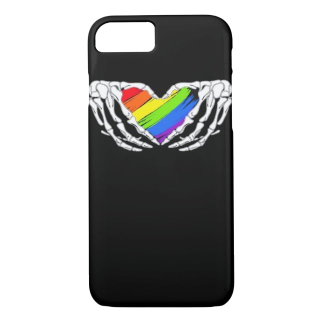 Pride - Pride Skeleton Hands With Heart 2 Classic Case-Mate iPhone Case (Back)