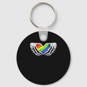 Pride - Pride Skeleton Hands With Heart 2 Classic Key Ring
