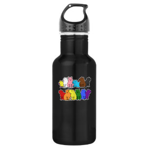 Pride Progress Flag Capybara Design for Equality  532 Ml Water Bottle
