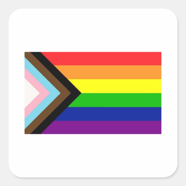 Pride Progress Flag Square Sticker (Front)