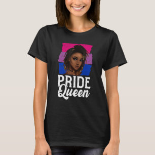 Pride Queen Bisexual Flag Bisexuality Afro Women G T-Shirt