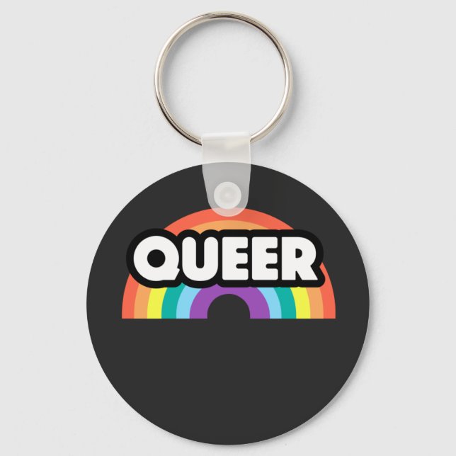 pride- Queer rainbow love is love.      Key Ring (Front)