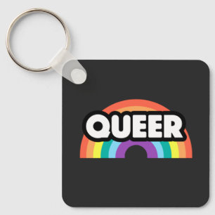 pride- Queer rainbow love is love.      Keychain