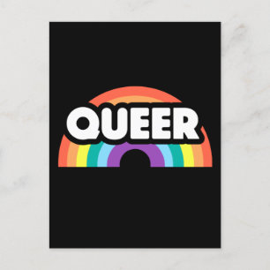 pride- Queer rainbow love is love.  Postcard