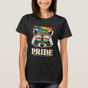 Pride Raccoon LGBTQ Rainbow Flag Pride Month Trash T-Shirt
