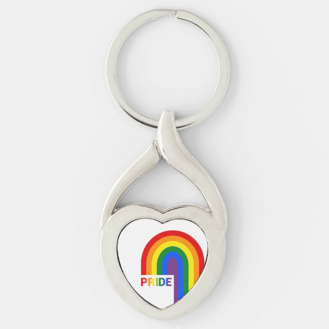 Pride Rainbow Acrylic  Key Ring (Front)