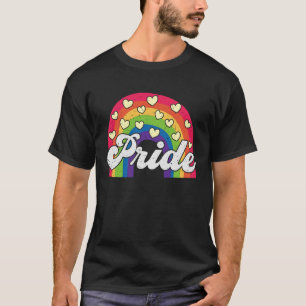 Pride Rainbow and Hearts   LGBTQ T-Shirt