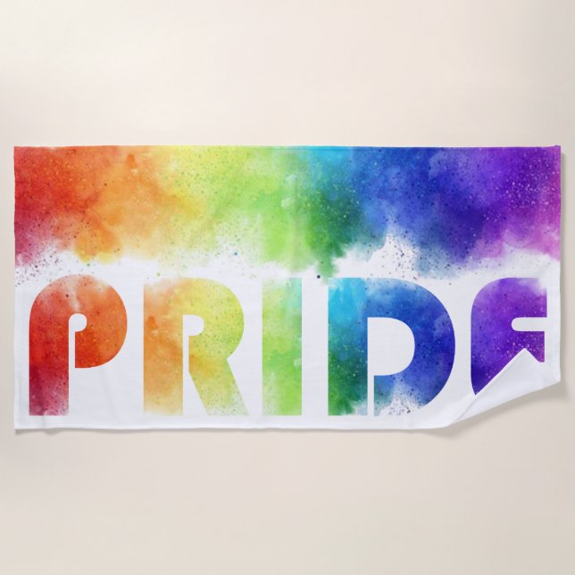 Pride Rainbow Beach Towel (Front)