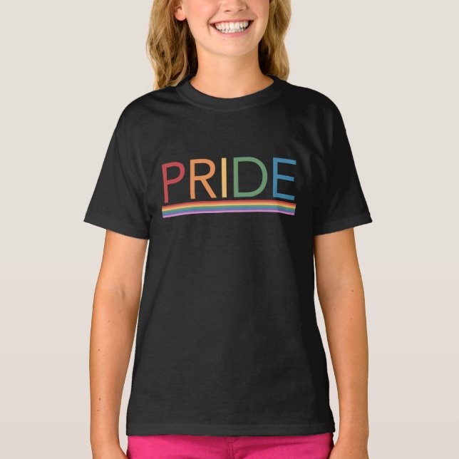 PRIDE Rainbow Black T-Shirt (Front)