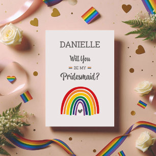 Pride Rainbow Bridesmaid Proposal Card LGBTQ