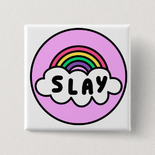 Pride- rainbow colour with clouds. b 15 cm square badge