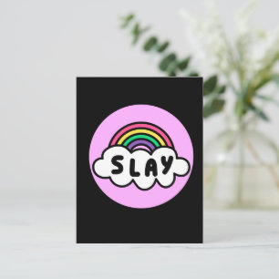 Pride- rainbow colour with clouds. postcard