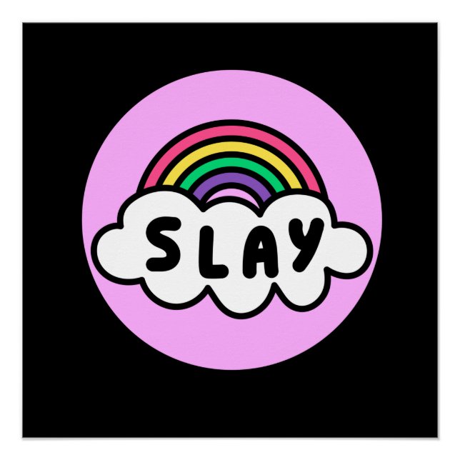 Pride- rainbow colour with clouds.   poster (Front)