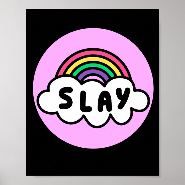 Pride- rainbow colour with clouds. poster (Front)