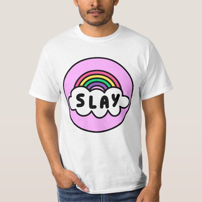 Pride- rainbow colour with clouds.           T-Shi T-Shirt (Front)