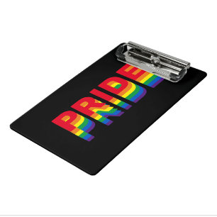 Pride rainbow colours black  gay lgbt lgbtq queer mini clipboard