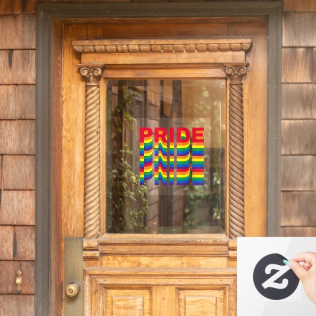 Pride rainbow colours lgbt lgbtq retro cool custom (Home Door)