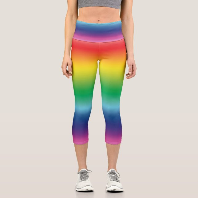Pride rainbow colours lgbtq lgbt gay flag  capri leggings (Front)