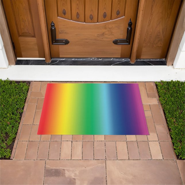 Pride rainbow colours lgbtq lgbt gay flag  doormat (Outdoor)