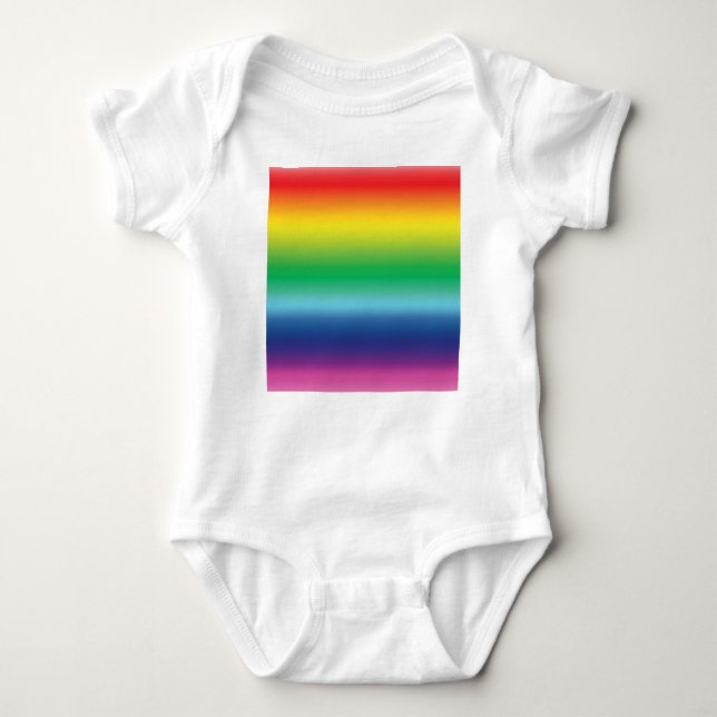 Pride rainbow colours lgbtq lgbt gay flag pattern baby bodysuit (Front)