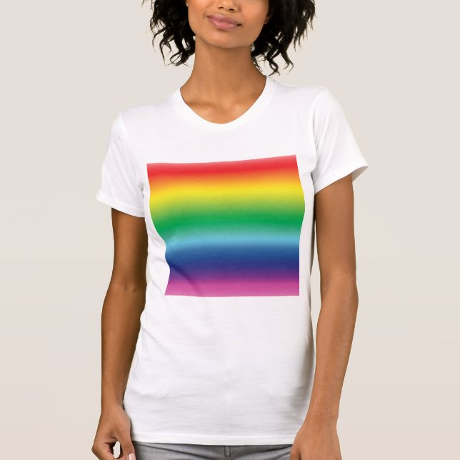 Pride rainbow colours lgbtq lgbt gay flag pattern T-Shirt (Front)