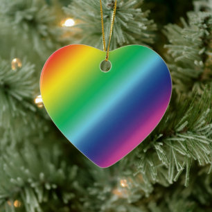 Pride rainbow colours pattern lgbtq lgbt Christmas Ceramic Ornament