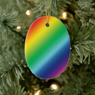 Pride rainbow colours pattern lgbtq lgbt Christmas Ceramic Ornament