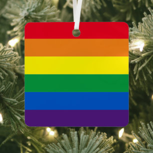 Pride rainbow colours stripes Lgbt gay flag Metal Tree Decoration
