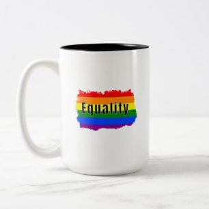 Pride Rainbow Equality Two-Tone Coffee Mug