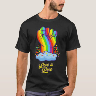 Pride Rainbow Fist Love Is Love family T-Shirt