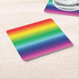 pride rainbow flag colour lgbt lgbtq square paper coaster