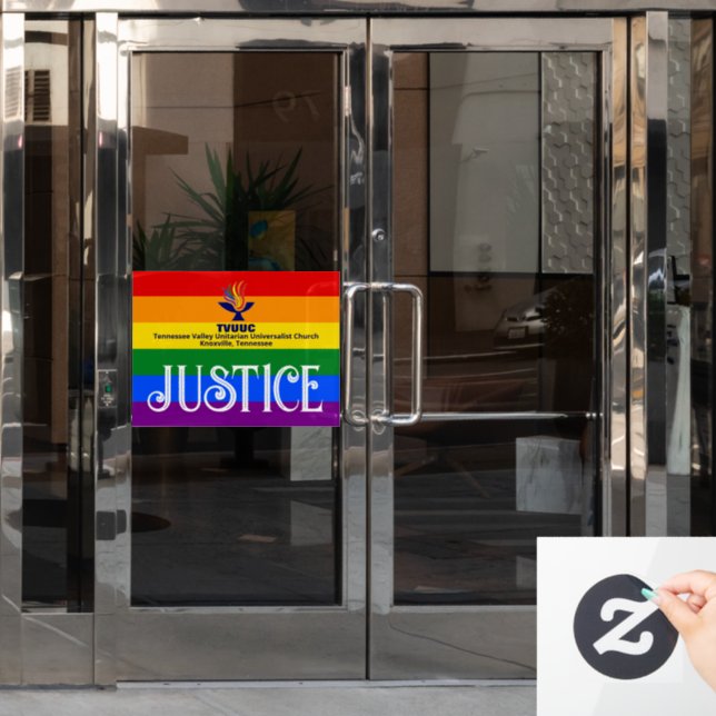 Pride Rainbow Flag / JUSTICE - TVUUC (Office Door)