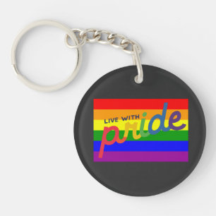 pride rainbow flag keychain