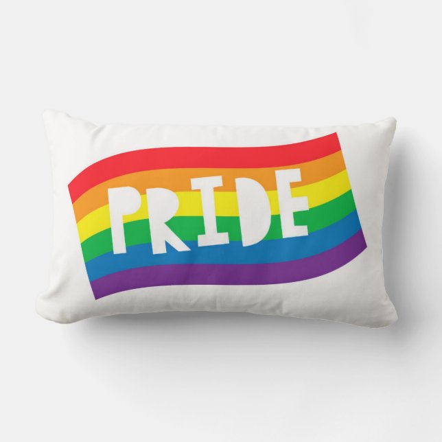 Pride Rainbow Flag Lumbar Cushion (Front)