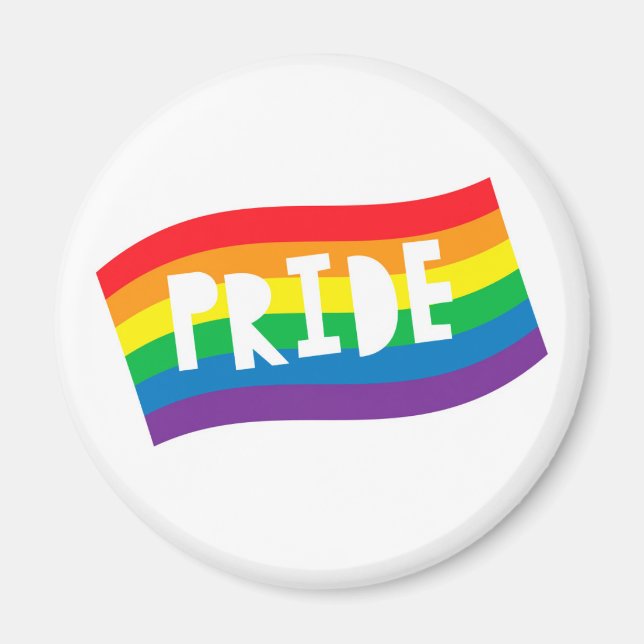 Pride Rainbow Flag Magnet (Front)