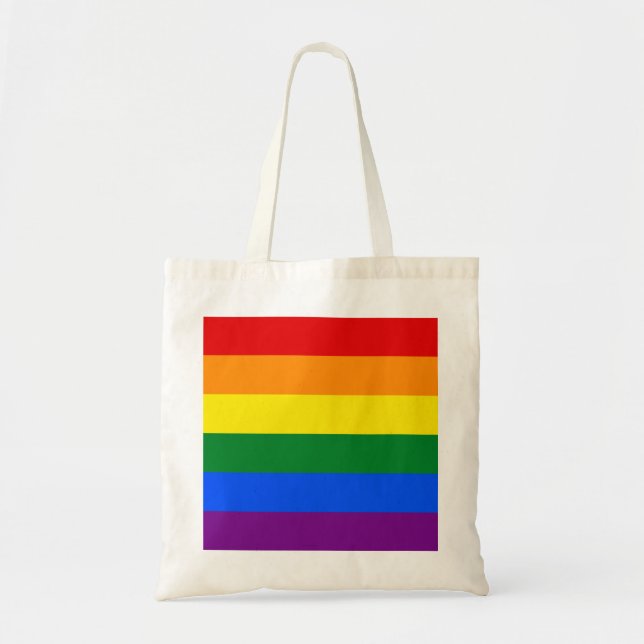 Pride Rainbow Flag Tote Bag (Front)