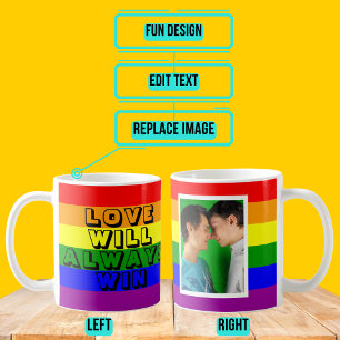 Pride Rainbow Flag with Photo Coffee Mug