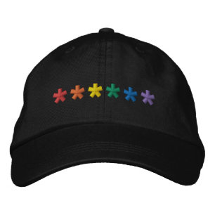 Pride rainbow flowers lgbtq cute modern embroidered hat