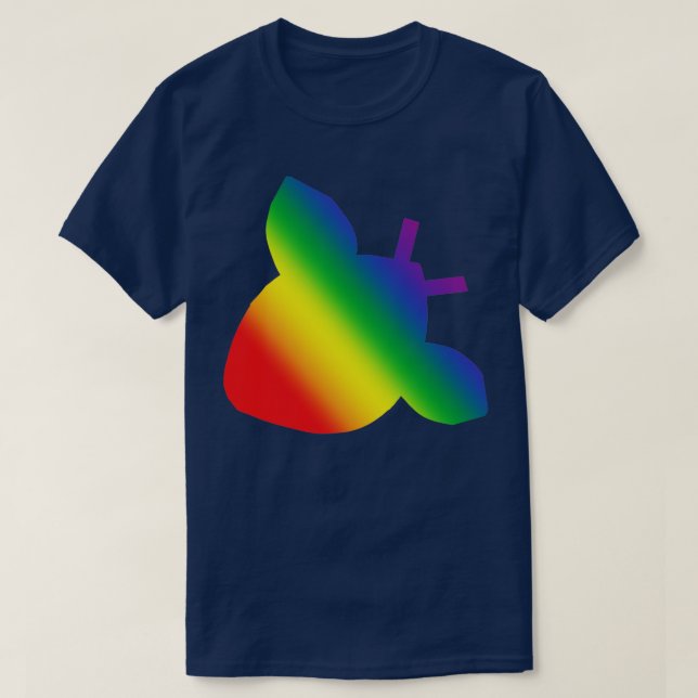 Pride Rainbow Gradient Silhouette Bee T-Shirt (Design Front)